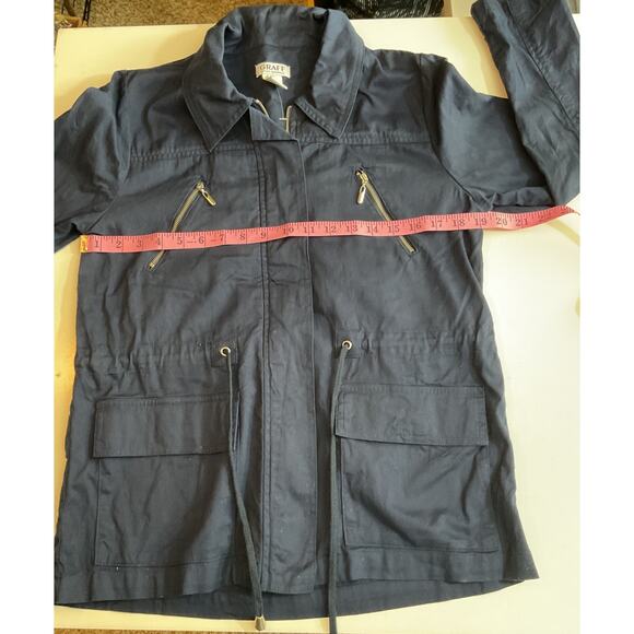 New Graff by Um Women’s Navy Cotton Twill Jacket Small - Picture 4 of 7